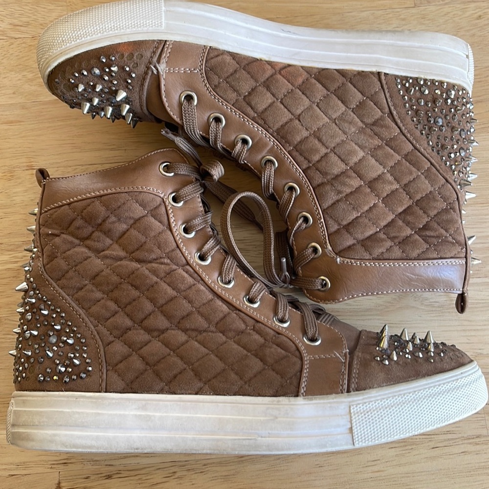 Black Poppy studded sneaker booties